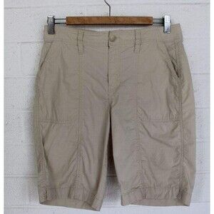 Chico's 0 Small Beige Khaki 4 Pocket Cotton Blend Casual Shorts